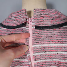 Load image into Gallery viewer, 70S STREILITZ PINK STRIPE KNITTED PETER PAN COLLAR DRESS - S