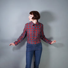 Load image into Gallery viewer, VINTAGE REVERSIBLE DENIM AND RED PLAID CROPPED LIGHTWEIGHT JACKET - M