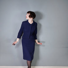 Load image into Gallery viewer, LATE 50s &quot;GAINSBOROUGH&quot; DARK NAVY BLUE FITTED SKIRT SUIT - S