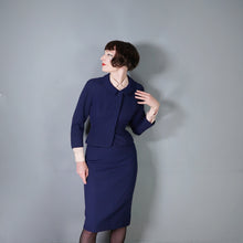 Load image into Gallery viewer, LATE 50s &quot;GAINSBOROUGH&quot; DARK NAVY BLUE FITTED SKIRT SUIT - S