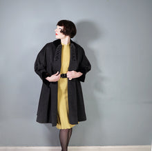 Load image into Gallery viewer, 50s FREISS ORIGINAL DARK GREY MOHAIR WOOL AND VELVET  SWING  COAT