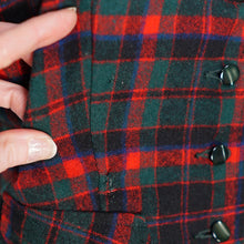 Load image into Gallery viewer, 60s PENDLETON RED GREEN PLAID CHECK FITTED WOOL LADIES WAISTCOAT - M