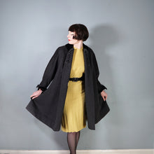 Load image into Gallery viewer, 50s FREISS ORIGINAL DARK GREY MOHAIR WOOL AND VELVET  SWING  COAT