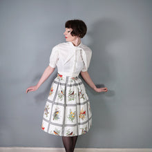 Load image into Gallery viewer, HANDMADE 50s style BIRD PRINT NOVELTY FULL SKIRT - 25-26"