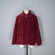 Load image into Gallery viewer, 40s RICH WINE COLOURED JUMBO CORD CORDUROY SWING COAT / JACKET - M