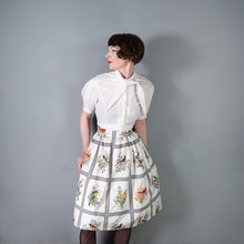 Load image into Gallery viewer, HANDMADE 50s style BIRD PRINT NOVELTY FULL SKIRT - 25-26"