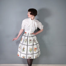 Load image into Gallery viewer, HANDMADE 50s style BIRD PRINT NOVELTY FULL SKIRT - 25-26"