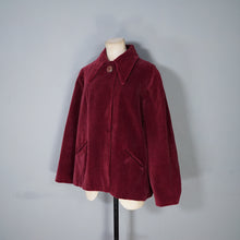 Load image into Gallery viewer, 40s RICH WINE COLOURED JUMBO CORD CORDUROY SWING COAT / JACKET - M