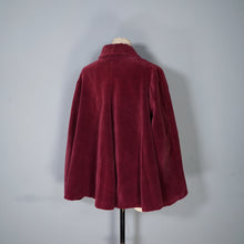 Load image into Gallery viewer, 40s RICH WINE COLOURED JUMBO CORD CORDUROY SWING COAT / JACKET - M