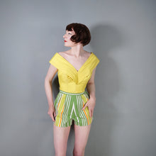 Load image into Gallery viewer, 50s FLORELLE PARIS BRIGHT YELLOW BONED BUSTIER SUN TOP - L