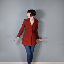 Load image into Gallery viewer, 60s ITALIAN MADE DARK RUSSET RED FITTED WOOL JACKET WITH BIG LAPEL - S-M