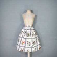 Load image into Gallery viewer, HANDMADE 50s style BIRD PRINT NOVELTY FULL SKIRT - 25-26"