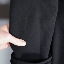 Load image into Gallery viewer, 50s BLACK WOOL FULL SKIRTED PRINCESS COAT WITH FAUX FUR HEM - S-M