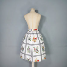 Load image into Gallery viewer, HANDMADE 50s style BIRD PRINT NOVELTY FULL SKIRT - 25-26"