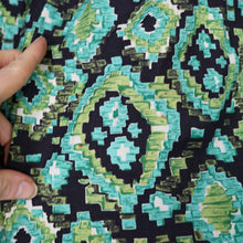 Load image into Gallery viewer, 50s HORROCKSES FASHIONS GREEN BLACK PATTERNED DRESS AND BOLERO - XS