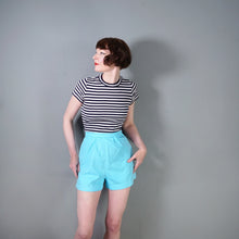 Load image into Gallery viewer, 50s 60s MINT PASTEL BLUE HIGH WAISTED SHORT SHORTS - 27.5"