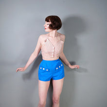 Load image into Gallery viewer, 50s 60s SPORTAVILLE BLUE SUMMER SHORTS WITH BUTTON AND POCKET DETAIL - 27"