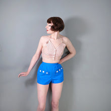 Load image into Gallery viewer, 50s 60s SPORTAVILLE BLUE SUMMER SHORTS WITH BUTTON AND POCKET DETAIL - 27"