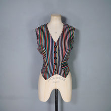Load image into Gallery viewer, 80s COLOURFUL RAINBOW STRIPE WAISTCOAT - M