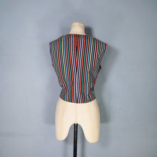 Load image into Gallery viewer, 80s COLOURFUL RAINBOW STRIPE WAISTCOAT - M