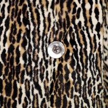 Load image into Gallery viewer, 60s LIGHT VELVET LEOPARD FAUX FUR SWING COAT WITH COWL COLLAR - S-M