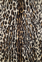 Load image into Gallery viewer, 60s LIGHT VELVET LEOPARD FAUX FUR SWING COAT WITH COWL COLLAR - S-M