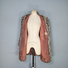 Load image into Gallery viewer, 60s LIGHT VELVET LEOPARD FAUX FUR SWING COAT WITH COWL COLLAR - S-M