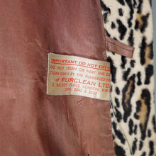 Load image into Gallery viewer, 60s LIGHT VELVET LEOPARD FAUX FUR SWING COAT WITH COWL COLLAR - S-M