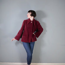 Load image into Gallery viewer, 40s RICH WINE COLOURED JUMBO CORD CORDUROY SWING COAT / JACKET - M