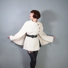 Load image into Gallery viewer, VINTAGE CREAM COLOURED HEAVY CORDUROY CAPE COAT - M