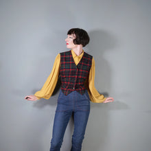Load image into Gallery viewer, 60s PENDLETON RED GREEN PLAID CHECK FITTED WOOL LADIES WAISTCOAT - M