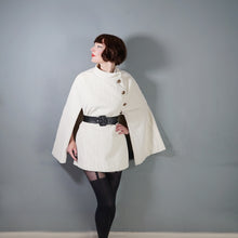 Load image into Gallery viewer, VINTAGE CREAM COLOURED HEAVY CORDUROY CAPE COAT - M