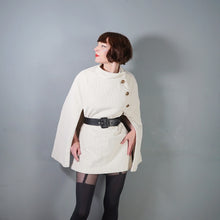 Load image into Gallery viewer, VINTAGE CREAM COLOURED HEAVY CORDUROY CAPE COAT - M