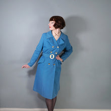 Load image into Gallery viewer, 70s BONNIE MAC LIGHT BLUE BELTED MOD TRENCHCOAT - M-L