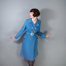 Load image into Gallery viewer, 70s BONNIE MAC LIGHT BLUE BELTED MOD TRENCHCOAT - M-L