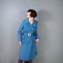 Load image into Gallery viewer, 70s BONNIE MAC LIGHT BLUE BELTED MOD TRENCHCOAT - M-L
