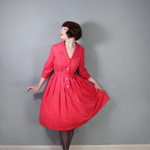 Load image into Gallery viewer, 60s DARK VIVID PINK SLEEVED SHIRTWAIST WITH FULL SKIRT - S