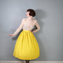 Load image into Gallery viewer, 50s 60s FESPA FASHIONS BRIGHT YELLOW PLEATED FULL SKIRT - 26"