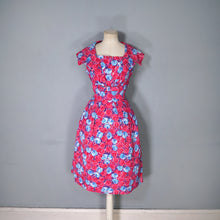 Load image into Gallery viewer, 60s BRIGHT PINK FLORAL DRESS WITH REMOVABLE COLLAR - XS-S