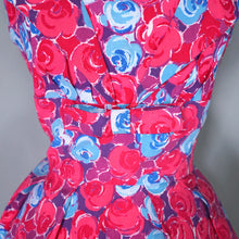 Load image into Gallery viewer, 60s BRIGHT PINK FLORAL DRESS WITH REMOVABLE COLLAR - XS-S