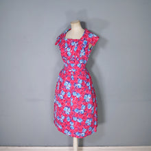 Load image into Gallery viewer, 60s BRIGHT PINK FLORAL DRESS WITH REMOVABLE COLLAR - XS-S