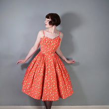 Load image into Gallery viewer, 50s LIGHT RED FLORAL HORROCKSES COTTON SUN DRESS AND BOLERO - XS