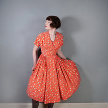 Load image into Gallery viewer, 50s LIGHT RED FLORAL HORROCKSES COTTON SUN DRESS AND BOLERO - XS