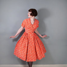 Load image into Gallery viewer, 50s LIGHT RED FLORAL HORROCKSES COTTON SUN DRESS AND BOLERO - XS