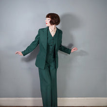 Load image into Gallery viewer, 70s DARK GREEN 3 PIECE DECO STYLE SUIT WITH WIDE LEGS - M