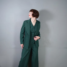 Load image into Gallery viewer, 70s DARK GREEN 3 PIECE DECO STYLE SUIT WITH WIDE LEGS - M
