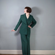 Load image into Gallery viewer, 70s DARK GREEN 3 PIECE DECO STYLE SUIT WITH WIDE LEGS - M