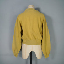 Load image into Gallery viewer, 80s OVERSIZED MUSTARD YELLOW RIB TEXTURE COTTON CARDIGAN - M-L