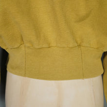 Load image into Gallery viewer, 80s OVERSIZED MUSTARD YELLOW RIB TEXTURE COTTON CARDIGAN - M-L