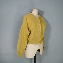Load image into Gallery viewer, 80s OVERSIZED MUSTARD YELLOW RIB TEXTURE COTTON CARDIGAN - M-L